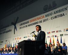 Governador Beto Richa participa da sessão solene de abertura da XXI Conferência Nacional dos Advogados no centro de convenções expounimed.Curitiba, 21/11/2011Foto: AENotícias