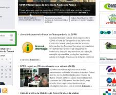 O Portal de Transparência está disponível na página inicial do site da DPPR, no menu à esquerda.