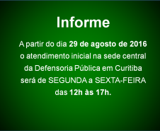 Novo horário de atendimento do CAM Curitiba