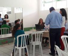 Os defensores públicos durante as audiências em Mato Rico.