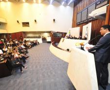 Solenidade de lançamento dos núcleos especializados da Defensoria Pública do Paraná na Assembleia Legislativa.