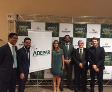DPPR na solenidade de posse da nova diretoria da ANADEP. Da esquerda para a direita: os defensores públicos Ricardo Menezes, Fernando Redede, Thaísa Oliveira, Vitor Tavares, o ouvidor-geral Gerson da Silva, e o defensor público Dezidério Lima.