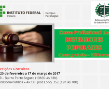 Parceria entre Defensoria e IFPR permitirá a formação de agentes com noções básicas de Direito e do funcionamento do sistema judiciário.