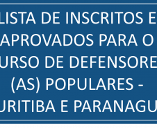 Lista de inscritos e aprovados para o Curso