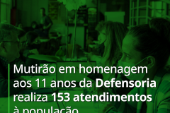 Mutirão em homenagem aos 11 anos da Defensoria realiza 153 atendimentos à população