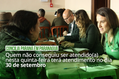 Concilia Paraná em Paranaguá Quem não conseguiu ser atendido(a) nesta quinta-feira terá atendimento no dia 30 de setembro
