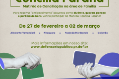 	Defensoria Pública do Paraná leva mutirões na área da Família a Almirante Tamandaré, Piraquara, Fazenda Rio Grande e Colombo