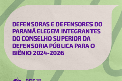 Imagem com fundo em verde claro e textura de papel com algumas linhas orgânicas em um verde mais escuro. Ao centro, um balão de fala em tom de bêge, no balão, o título da matéria. Abaixo, o logo da Defensoria.