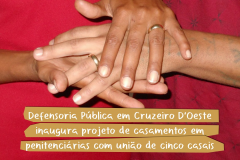 Imagem com foto do casamento coletivo em Cruzeiro D'Oeste.