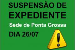 Suspensão expediente sede PG