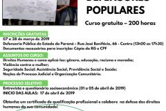 Curso “Defensoras e Defensores Populares” inicia segunda turma.
