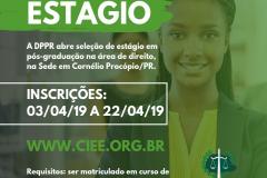 Prorrogação das inscrições para estágio de pós-graduandos em Direito