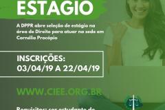 Prorrogação das inscrições para estágio de graduandos em Direito