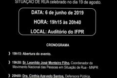 O evento acontece nesta quinta-feita (06), às 19h15, no auditório do IFPR.