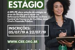 DPE-PR abre vagas de estágio para graduação e pós em Curitiba