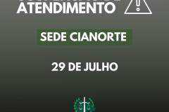 Suspensão de atendimento: Sede Cianorte