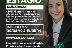DPE-PR abre vagas de estágio em Umuarama