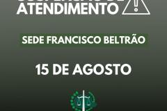 Suspensão de atendimento: Sede Francisco Beltrão