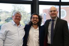 Da esquerda para a direita: o ex-ouvidor-geral externo, Gerson da Silva; o ouvidor-geral externo eleito, Thiago Hoshino; e o defensor público-geral, dr. Eduardo Abraão.