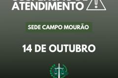 Suspensão de atendimento: Sede Campo Mourão
