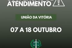 Suspensão de atendimento: União da Vitória