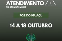 Suspensão de atendimento na área de família: Sede Foz do Iguaçu