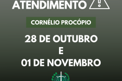 Suspensão de atendimento: Sede Cornélio Procópio