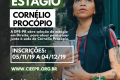 DPE-PR abre vagas de estágio em Cornélio Procópio