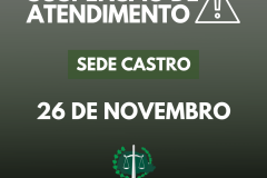 Suspensão de atendimento: Sede Castro