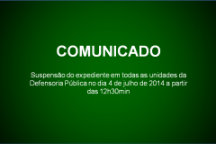 Suspensão do expediente no dia 4 de julho a partir das 12h30min
