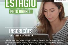 A Defensoria Pública do Estado do Paraná está com vaga de estágio de Pós-Graduação disponível para estudantes graduados em direito, para atuar na Defensoria Pública do Estado do Paraná de Pato Branco. 