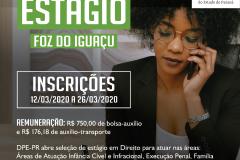 A Defensoria Pública do Estado do Paraná está com vagas de estágio disponíveis para estudantes de graduação em direito, para atuar na Defensoria Pública de Foz do Iguaçu.