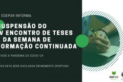 Devido Pandemia do COVID-19, eventos que seriam realizados no próximo mês estão temporariamente suspensos.