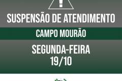 Suspensão de atendimento: Sede Campo Mourão