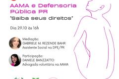 DPE-PR e AAMA organizam live sobre saúde da mulher no Outubro Rosa.