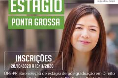 DPE-PR abre vagas de estágio em Ponta Grossa para Pós-Graduação.
