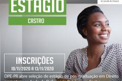 DPE-PR em Castro abre vagas de estágio em Pós-Graduação.