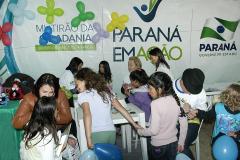 Crianças atendidas no Paraná em Ação.