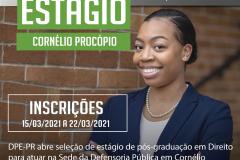 DPE-PR em Curitiba abre vaga de estágio em Pós-Graduação