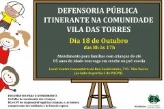 Defensoria Itinerante vai à Vila Torres no sábado