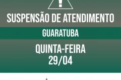 Suspensão de atendimento: Sede Guaratuba