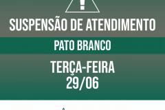 Suspensão de atendimento Pato Branco 