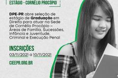 DPE-PR abre vaga de estágio para atuar na sede de Cornélio Procópio