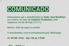 Sede Bonifácio fechada