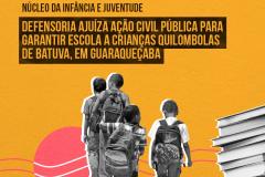 Defensoria ajuíza ação civil pública para garantir escola a crianças quilombolas de Batuva, em Guaraqueçaba 