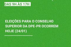 Eleições para o Conselho Superior da DPE-PR ocorrem hoje