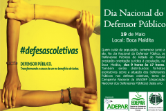 Dia do Defensor Público será comemorado com ação na rua.