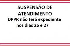 Não haverá expediente nas sedes da Defensoria Pública do Paraná nos dias 26 e 27 de maio (quinta e sexta-feira).