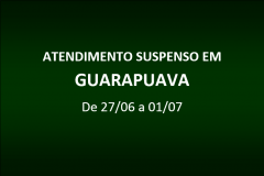 A Defensoria Pública do Paraná em Guarapuava, no Centro-Sul do estado, informa que não haverá distribuição de novas senhas de atendimento nesta semana, entre os dias 27 de junho e 1º de julho.