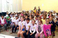 Aula de cidadania: crianças da Escola Municipal Lidia Usuy Ohi participantes do projeto da Defensoria que leva educação em direitos aos estudantes do ensino fundamental.